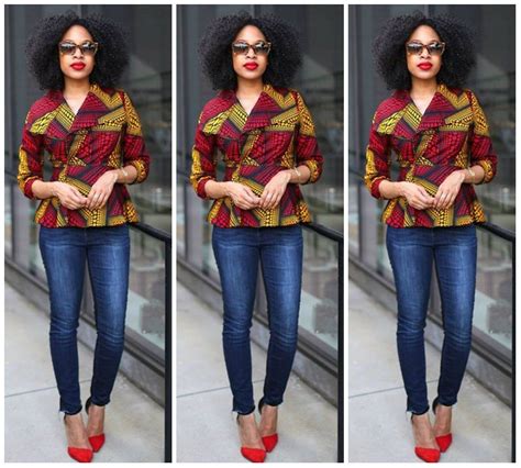 30 Stylish And Trendy Ankara Tops To Wear With Jeans.